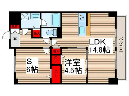コンフォリア北小金(1SLDK/2階)の間取り写真