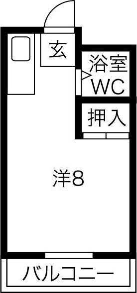 プチコーポみさ(ワンルーム/1階)の間取り写真