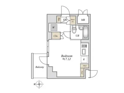 アパートメンツ綱島(ワンルーム/3階)の間取り写真