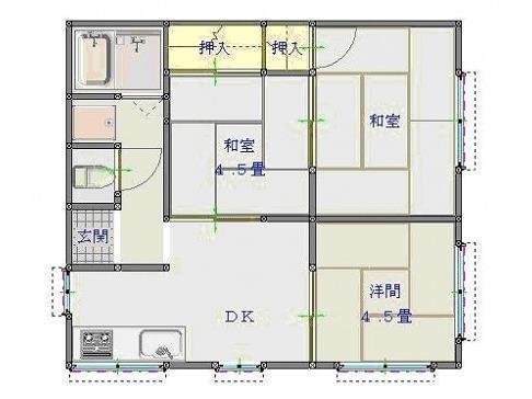 清和コーポ(3DK/1階)の間取り写真