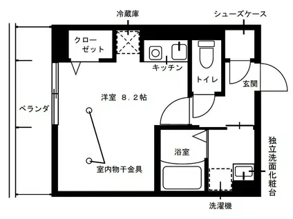 D-ROOM南染師町(1K/3階)の間取り写真