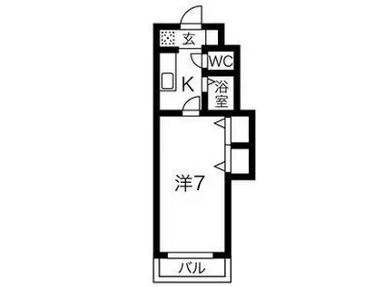 ジュネス野里(1K/4階)の間取り写真