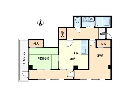 パークハイツ杭瀬(2LDK/3階)の間取り写真