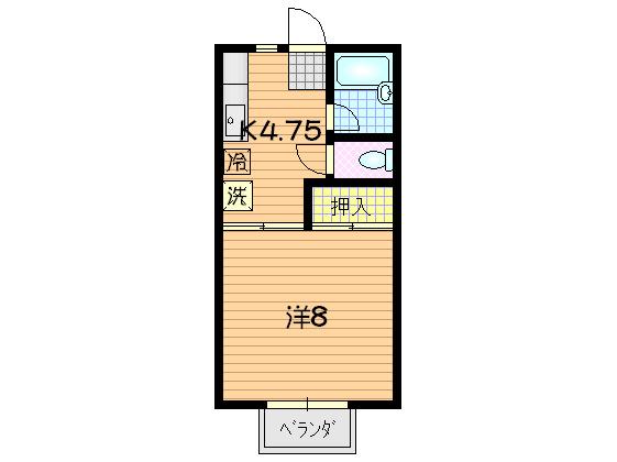 エスターブル(1K/2階)の間取り写真