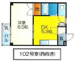ベルネージュ(1DK/1階)の間取り写真