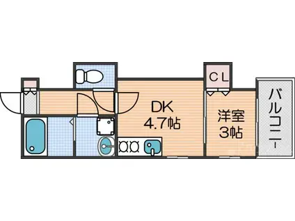 パレ―シャルかしま(1DK/1階)の間取り写真