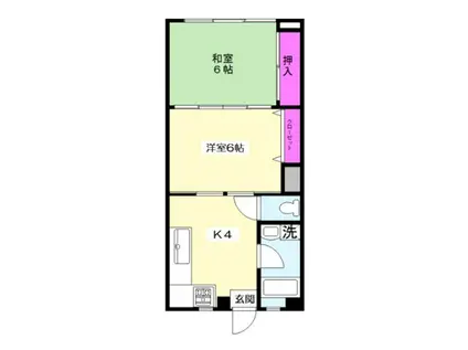 松原マンション(2K/4階)の間取り写真