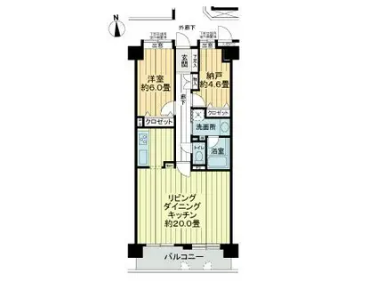ライオンズヒルズ泉中央(1SLDK/7階)の間取り写真