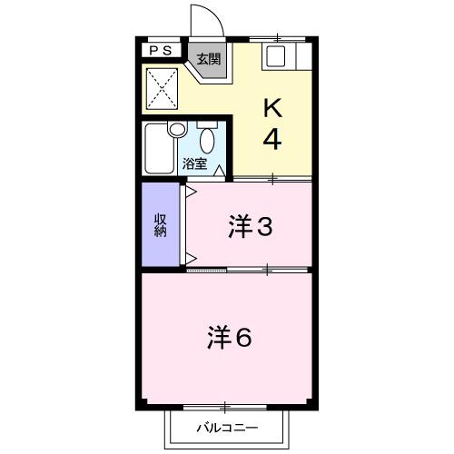 ジャングルジムイトウ(1SK/2階)の間取り写真