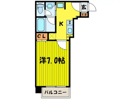 アクティコートクリスタル京橋(1K/5階)の間取り写真