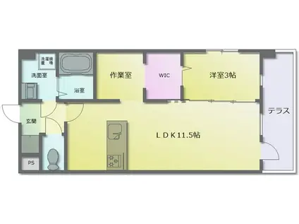 カウニス ラトヴァ(1LDK/3階)の間取り写真