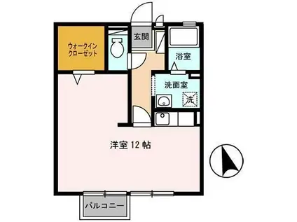 センチュリーガーデンC(ワンルーム/2階)の間取り写真