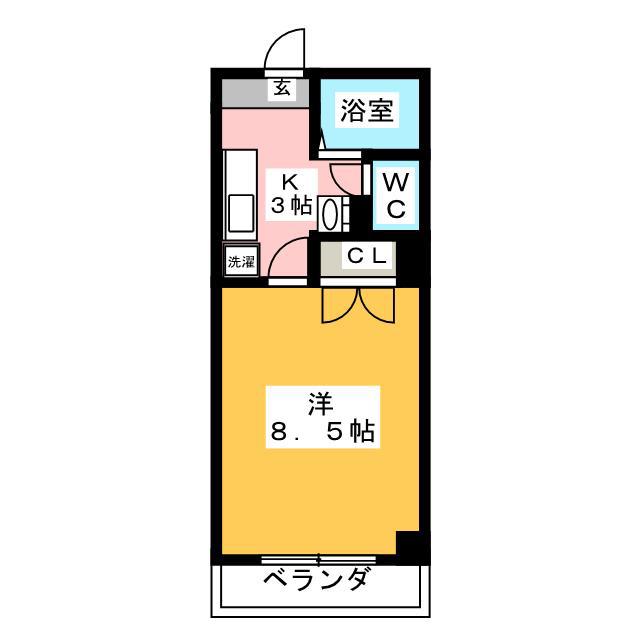 フィオーレ白山(1K/5階)の間取り写真