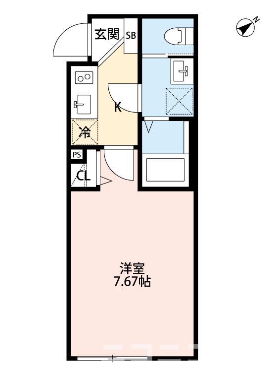 CRASTINE松戸字塚ノ越(1K/3階)の間取り写真