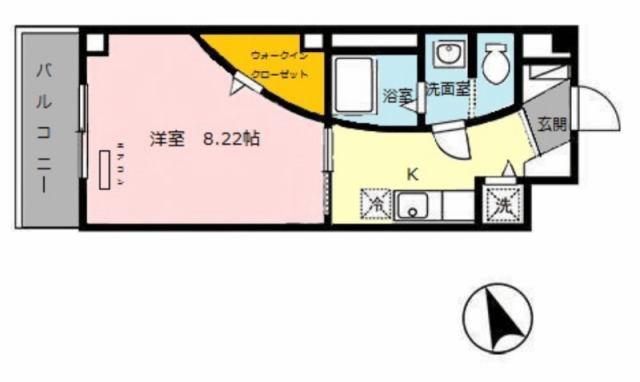 ヴィンチェロ(1K/3階)の間取り写真