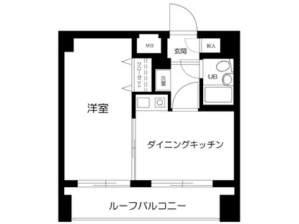 グランレーブ巣鴨(1DK/4階)の間取り写真