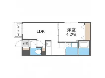 AVENIR43°(1LDK/3階)の間取り写真
