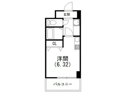 英和マンション竜禅寺(1K/3階)の間取り写真