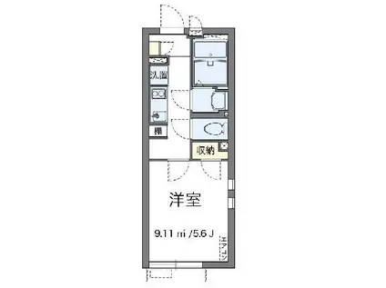 クレイノポラリスII(1K/1階)の間取り写真