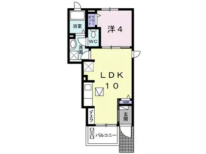 メゾンビオーラ西ノ庄I(1LDK/1階)の間取り写真