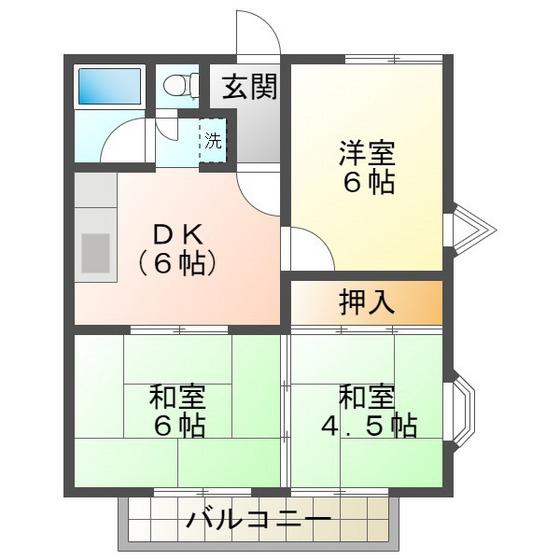ロイヤルハイツ(3DK/2階)の間取り写真