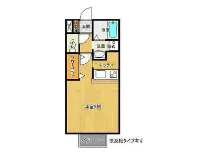 ニューハイツMIYA(1K/1階)の間取り写真