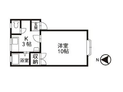 マーセルホープ(1K/1階)の間取り写真