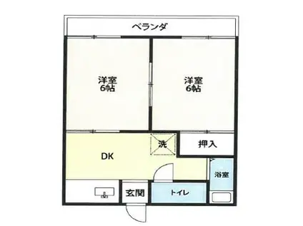 コーポ幸(2DK/2階)の間取り写真