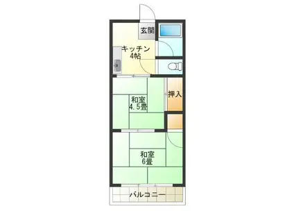 岸ノ里ニューハイツ(2K/7階)の間取り写真