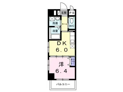 マウントック・フェイム(1DK/5階)の間取り写真