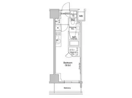 ザ・パークハビオ入谷(ワンルーム/6階)の間取り写真