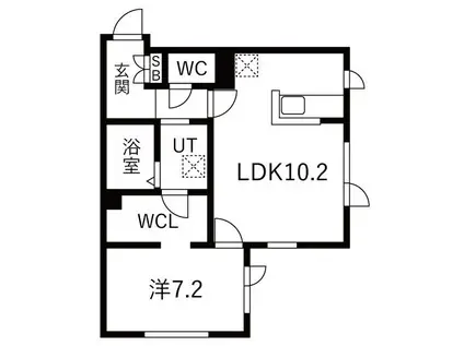 ブリエ クオーレ千歳(1LDK/2階)の間取り写真