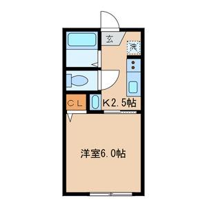 パークヒルズ壱番館(1K/2階)の間取り写真