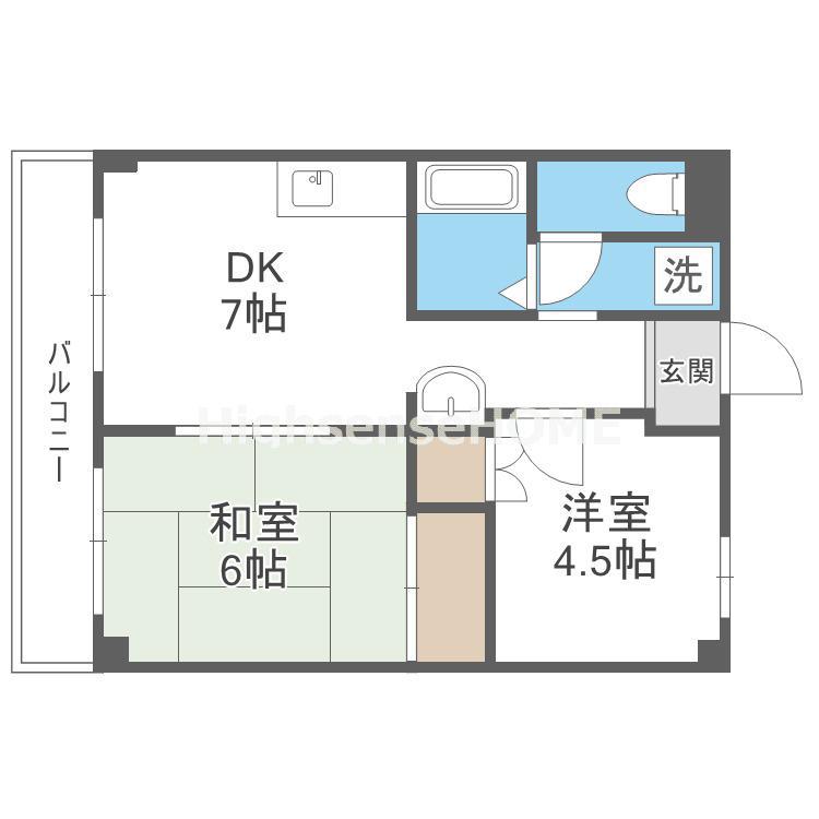プランドール古市(2DK/2階)の間取り写真