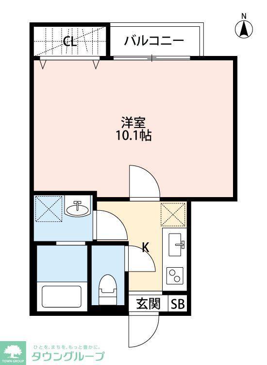 ソレイユ西東京(1K/1階)の間取り写真