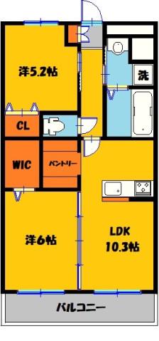 PALMEII(2LDK/2階)の間取り写真