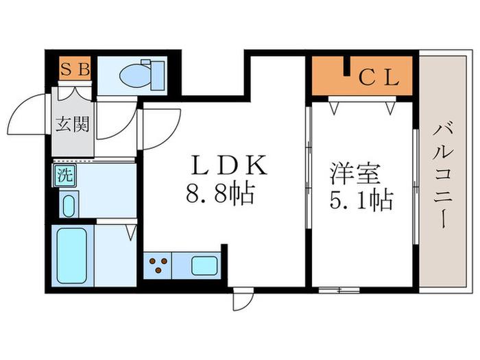 LUSOLE嵐山(1LDK/2階)の間取り写真