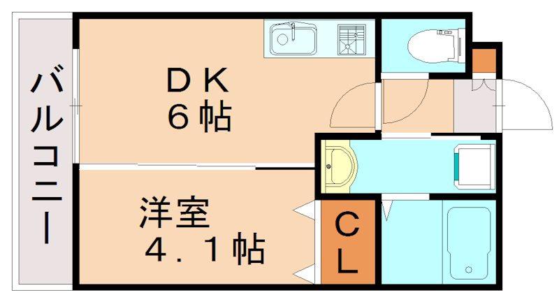 PRIMO(1DK/2階)の間取り写真