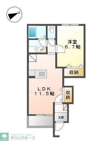 プティ グリシーヌ(1LDK/1階)の間取り写真