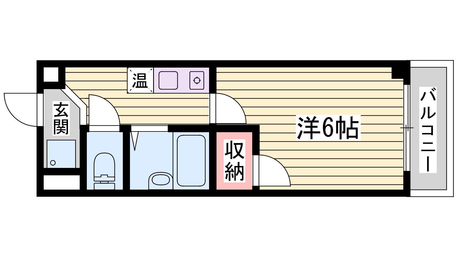シングルマンション二見(1K/3階)の間取り写真