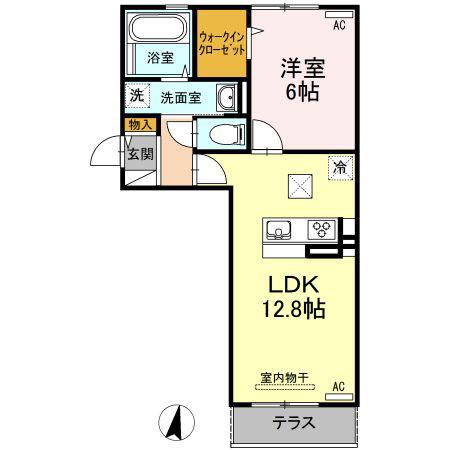 キャトルセゾン(1LDK/1階)の間取り写真