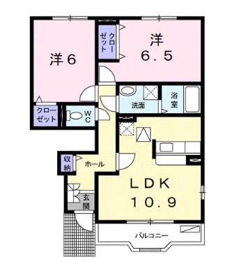 セレーノ戸塚(2LDK/1階)の間取り写真