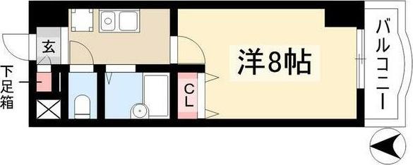 現代ハウス大須(1K/3階)の間取り写真