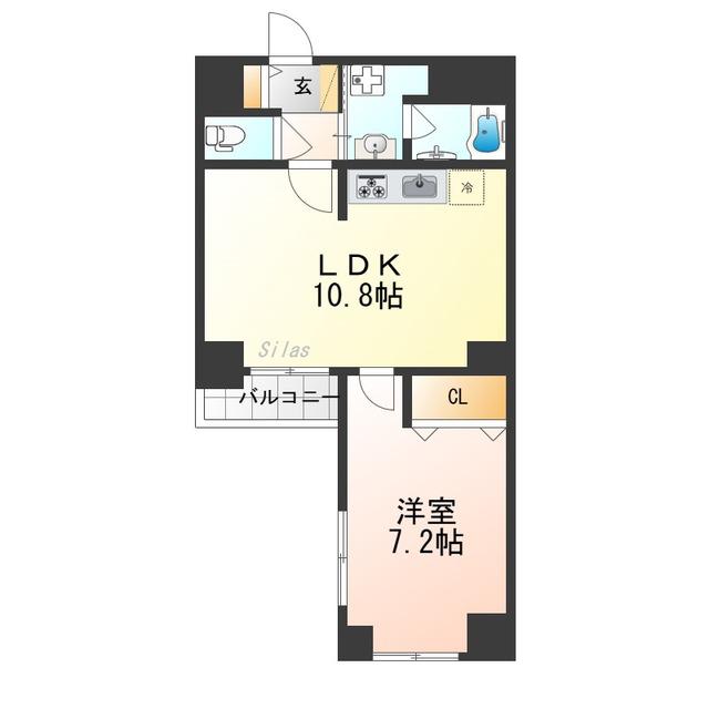 フォルム五条通(1LDK/7階)の間取り写真