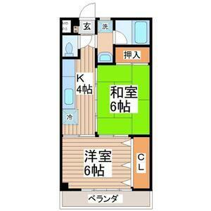 メイツ鈴木(2K/4階)の間取り写真