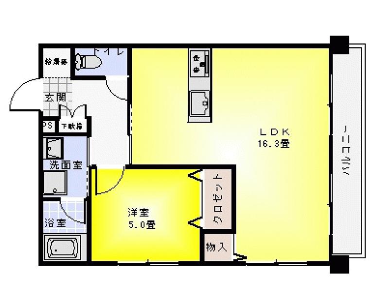ビベールIII(1LDK/1階)の間取り写真