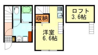 エヴァンコートIV(1K/1階)の間取り写真