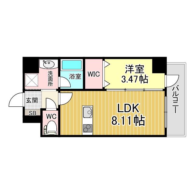 プレジデンスザ小倉(1LDK/6階)の間取り写真