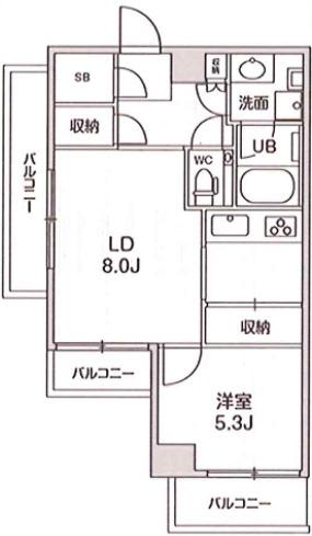 四谷坂町レジデンス(1LDK/3階)の間取り写真