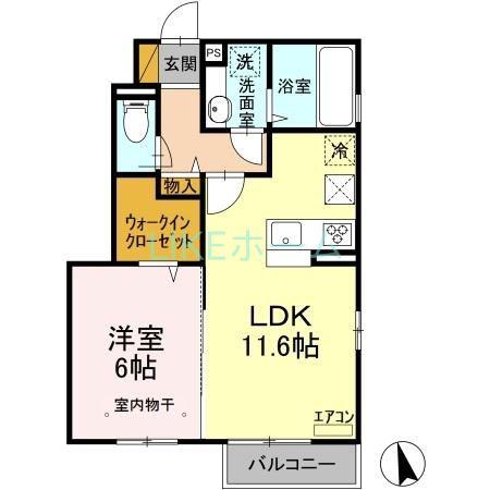 フルール(1LDK/1階)の間取り写真